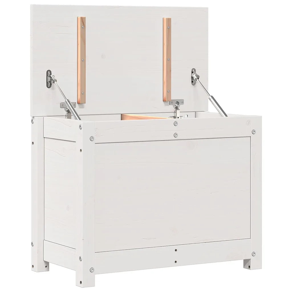 Contenitore Portaoggetti Bianco 60x32x45,5cm Massello di Pino cod mxl 62568