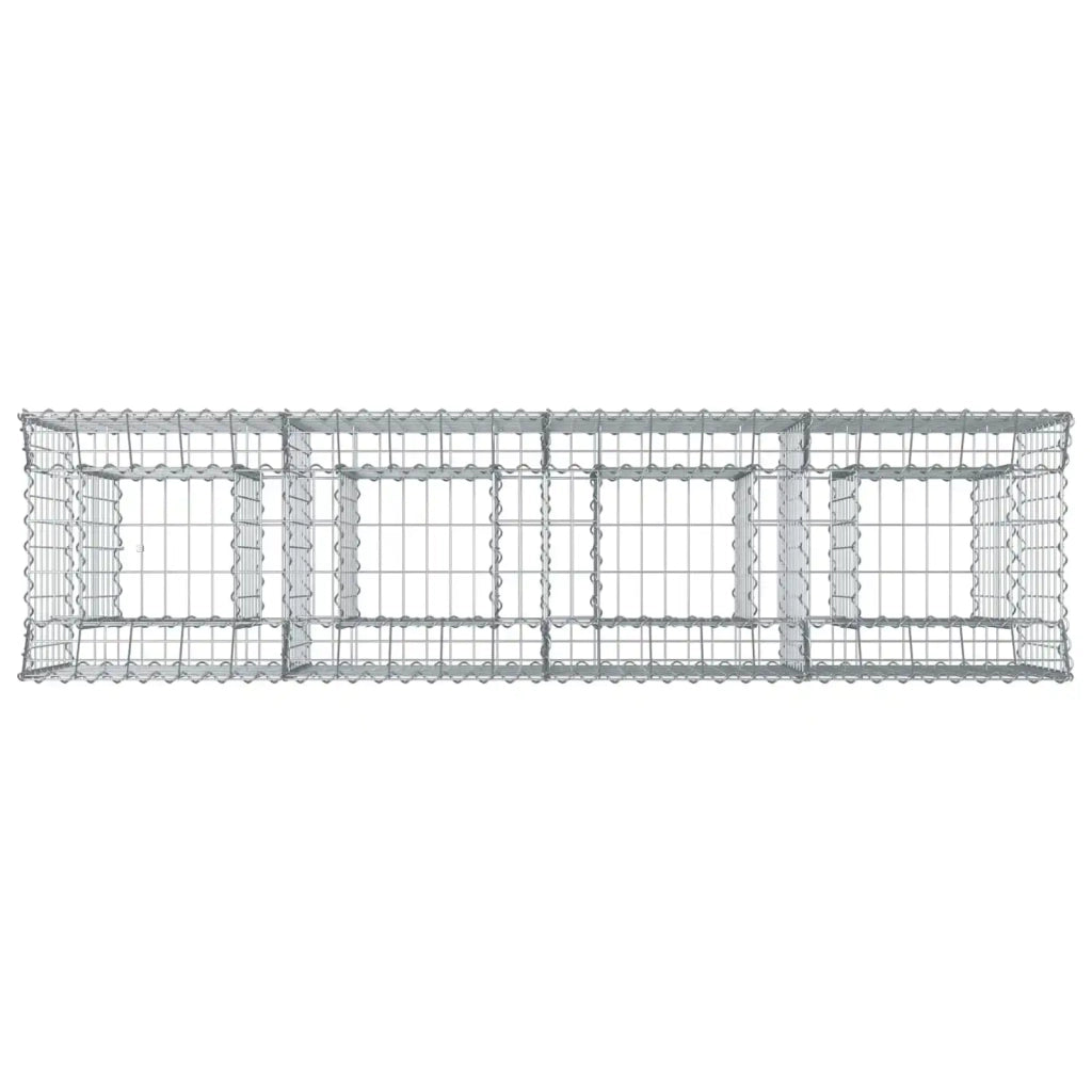 Letto rialzato in gabbione 2 pcs Argento