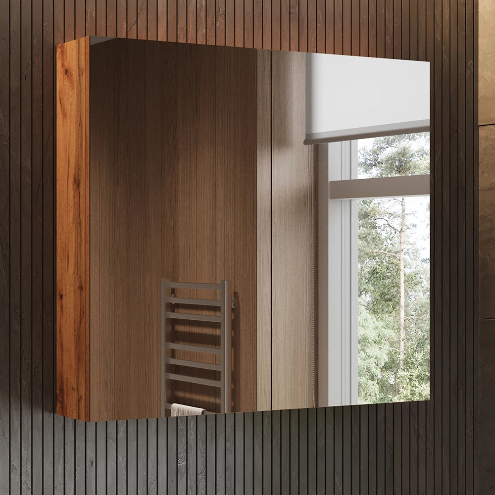 Vicco Specchio contenitore bagno Rovere 79.7 x 73.2 cm con 2 porte