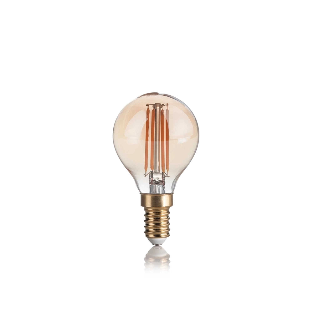 10 Lampadine Led Sfera E14 4 Watt 2200 K Vintage Ambra