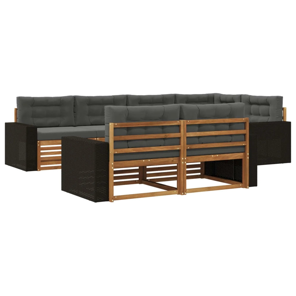 Set di divani da esterno 7 pz Naturale e Antracite 3383485
