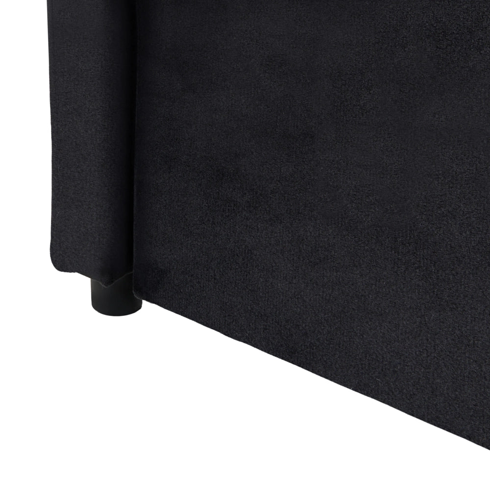 Letto singolo con secondo letto a scomparsa in velluto nero 90 x 200 cm camera da letto cameretta