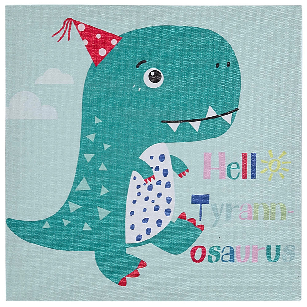 Set di 3 stampe su tela Multicolore 30 x 30 cm Dinosauri Nursery Kids Room Decor