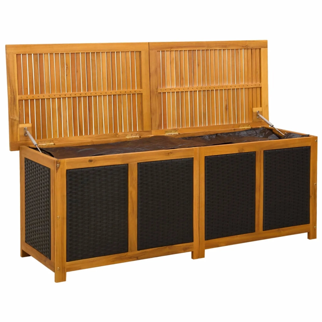 Scatola di Stoccaggio per Giardino 243 L 150 x 50 x 56 cm Nero 42002711