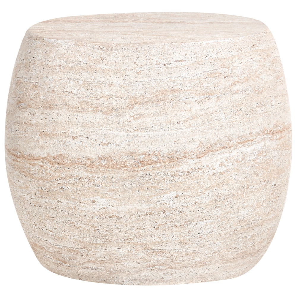 Tavolino effetto travertino Piano impiallacciato simil-pietra Beige Design moderno Soggiorno