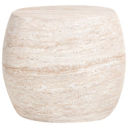 Tavolino effetto travertino Piano impiallacciato simil-pietra Beige Design moderno Soggiorno