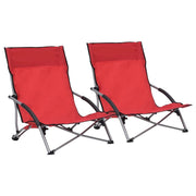 Sedie da Spiaggia Pieghevoli 2 pz in Tessuto Rossocod mxl 103348