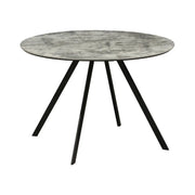 Tavolo da pranzo SOREN – Effetto pietra e metallo – 100 cm – Rotondo – Stile moderno