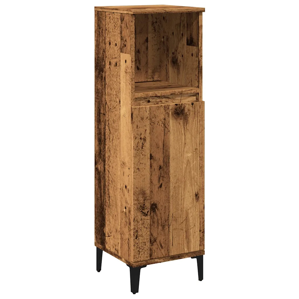 Armadietto da Bagno Legno Antico 30x30x100 cm in Truciolato