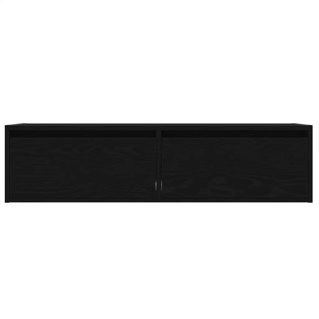 Mobile Porta TV con Luci LED Rovere Nero 100X35,5x25 cm 860239