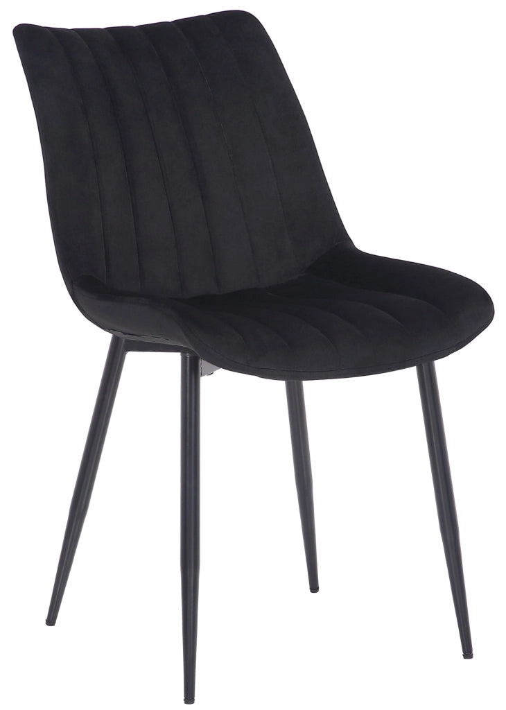 Sedia Rahden in velluto nero