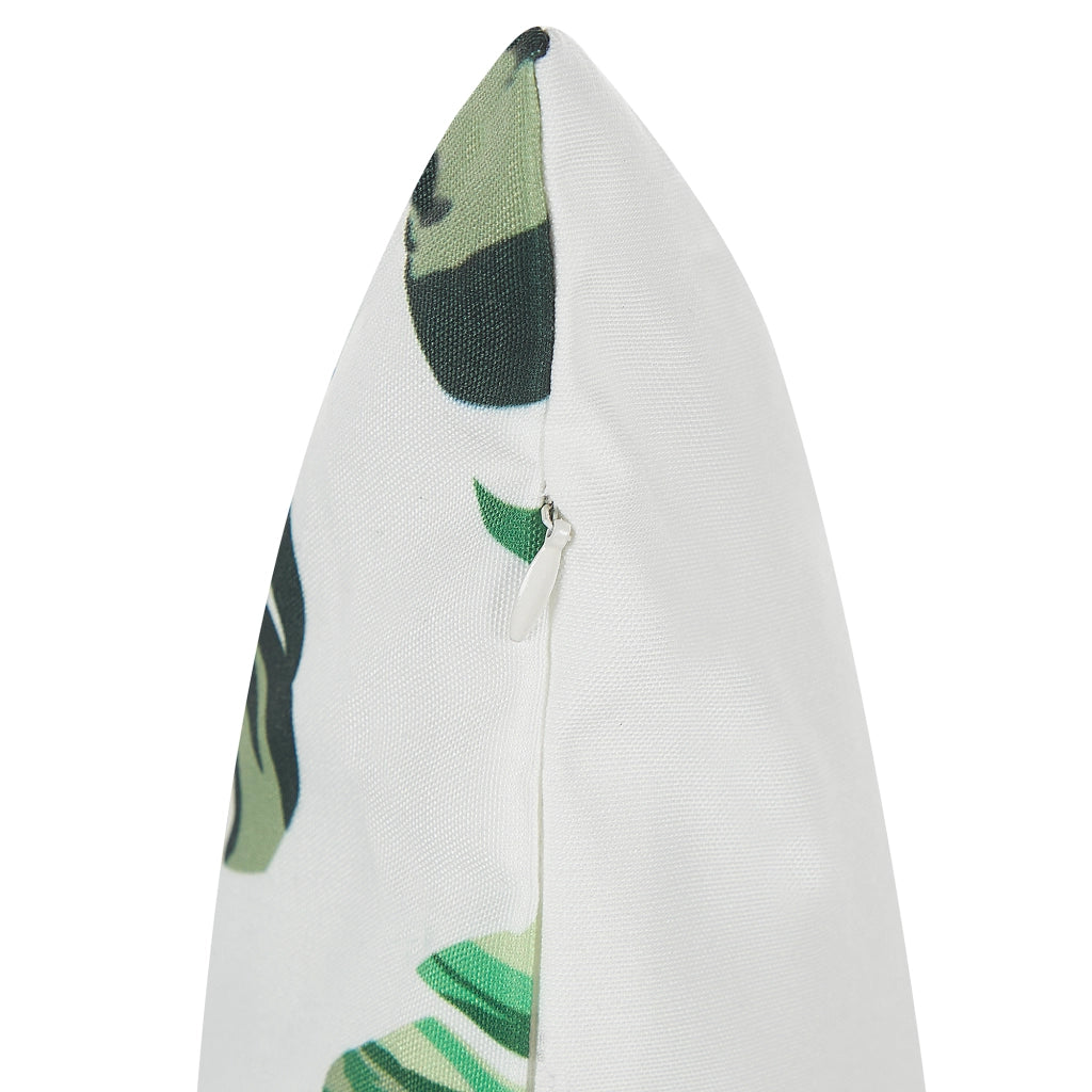 Set di 2 cuscini da esterno in poliestere verde 45 x 45 cm motivo foglia Monstera stampa giardino patio