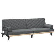 Divano letto con braccioli 205 x 89 x 70 cm tessuto grigio scuro 02_0019842