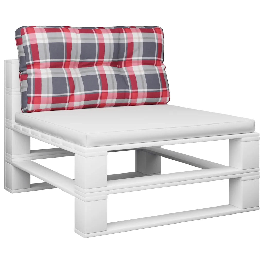 Cuscino per Pallet a Quadri Rossi 70x40x12 cm in Tessuto 360592