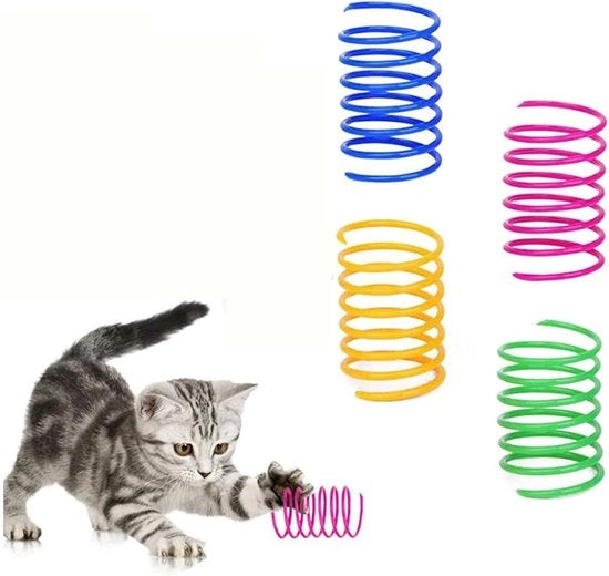 Spirale per gatti - 12 pezzi - giocattolo per gatti - Giocattolo interattivo per gatti - Flessibile spirale in plastica - Colorato - Giocattolo per gatti per colpire, mordere e cacciare - Giocattolo per gatti.
