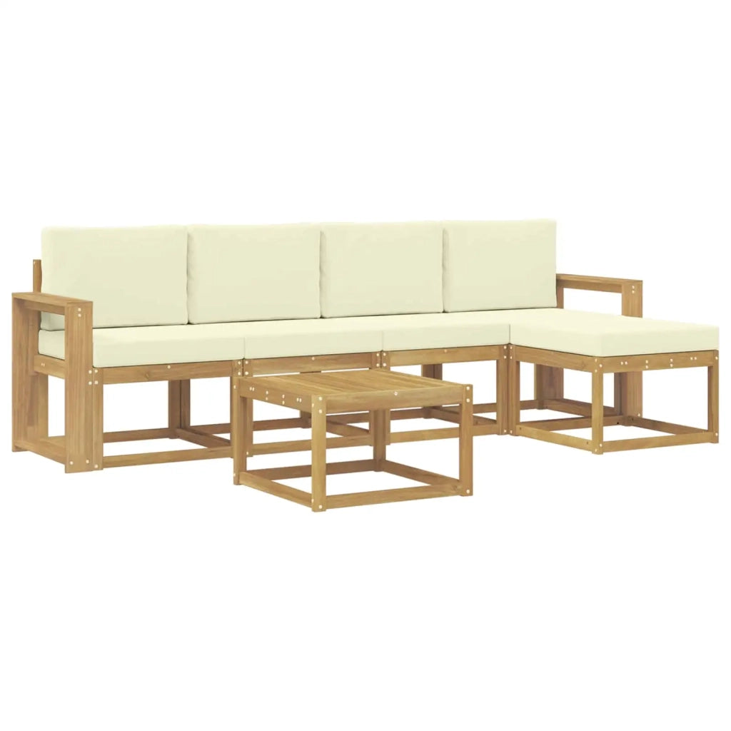 Set di divani da esterno con cuscino 6 pcs Bianco e Crema 3387529