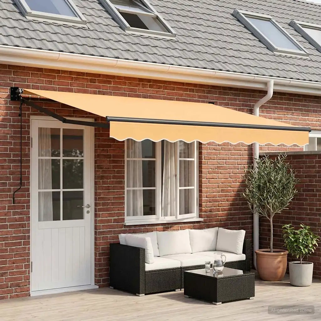 Tenda retrattile Sabbia 4 × 3 m Poliestere e Metallo 3426058