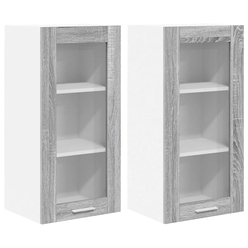 Armadio pensile con porta 2 pcs Grigio Sonoma 40 x 31 x 80 cm 884309