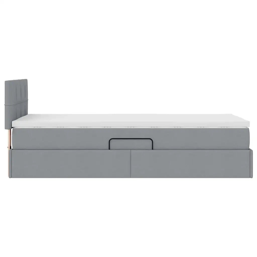 Letto con contenitore e materasso Grigio chiaro 90 x 190 cm