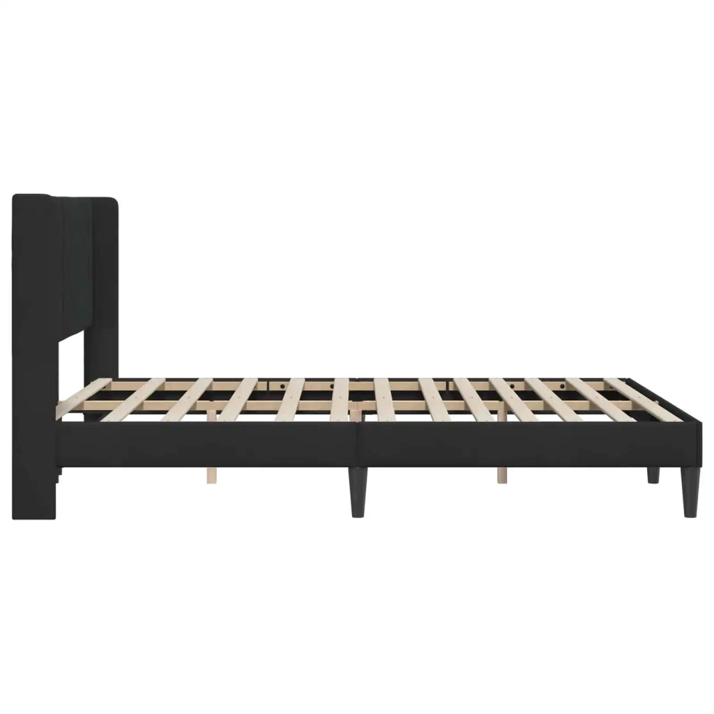 Struttura del letto con testiera Nero 160 x 200 cm Velluto