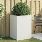 Fioriera-Vaso-Contenitore per Piante Bianca 52x48x75 cm in Acciaio