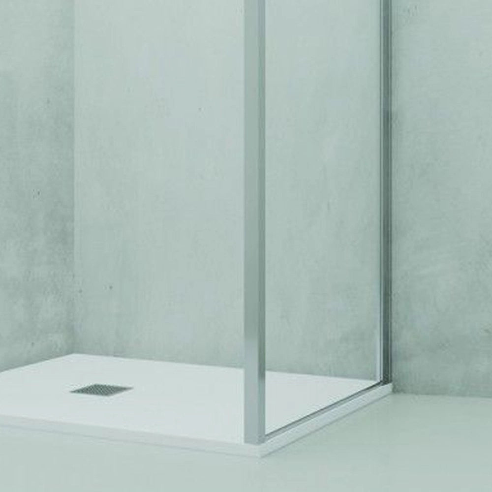Parete fissa 67-69 cm trasparente 6 mm h. 1,95 da abbinare ad una porta - new plus