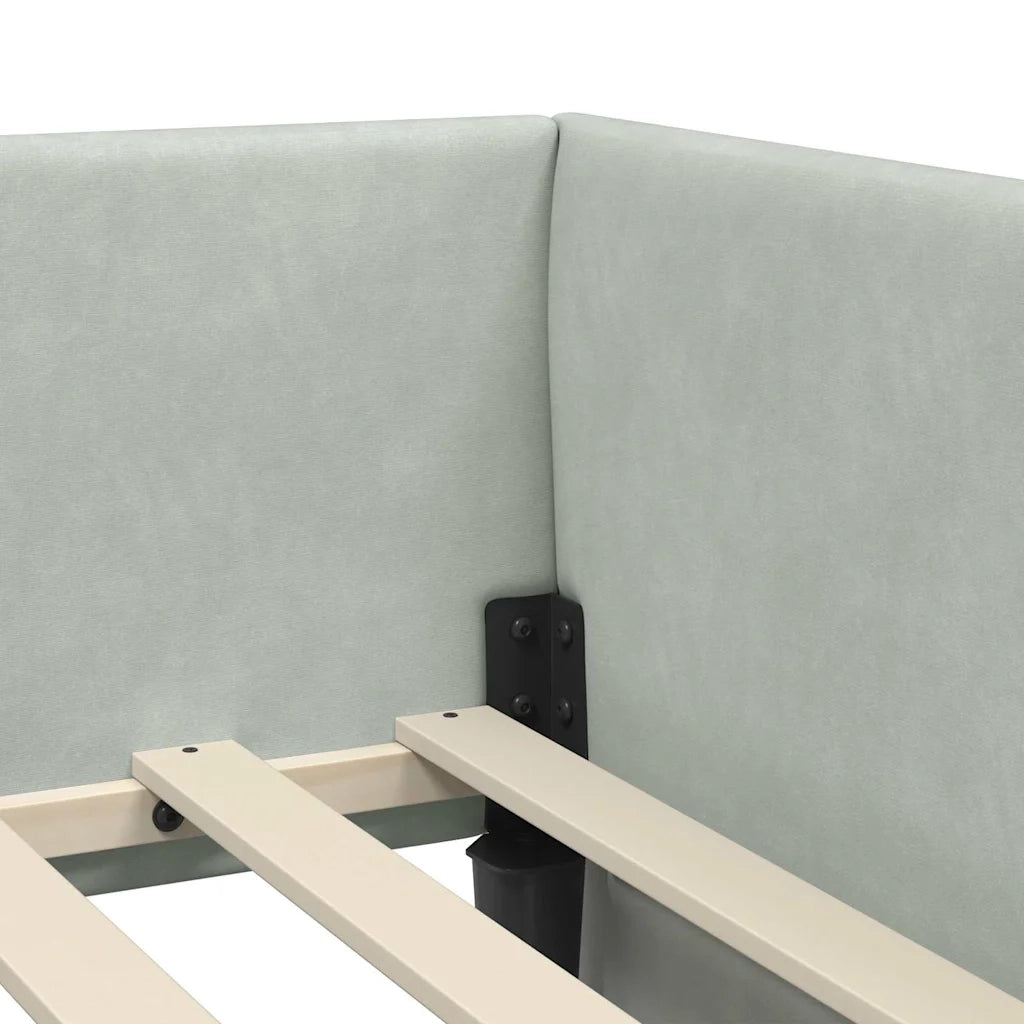 Cornice del letto ad angolo Grigio chiaro 100 cm x 200 cm 42016091