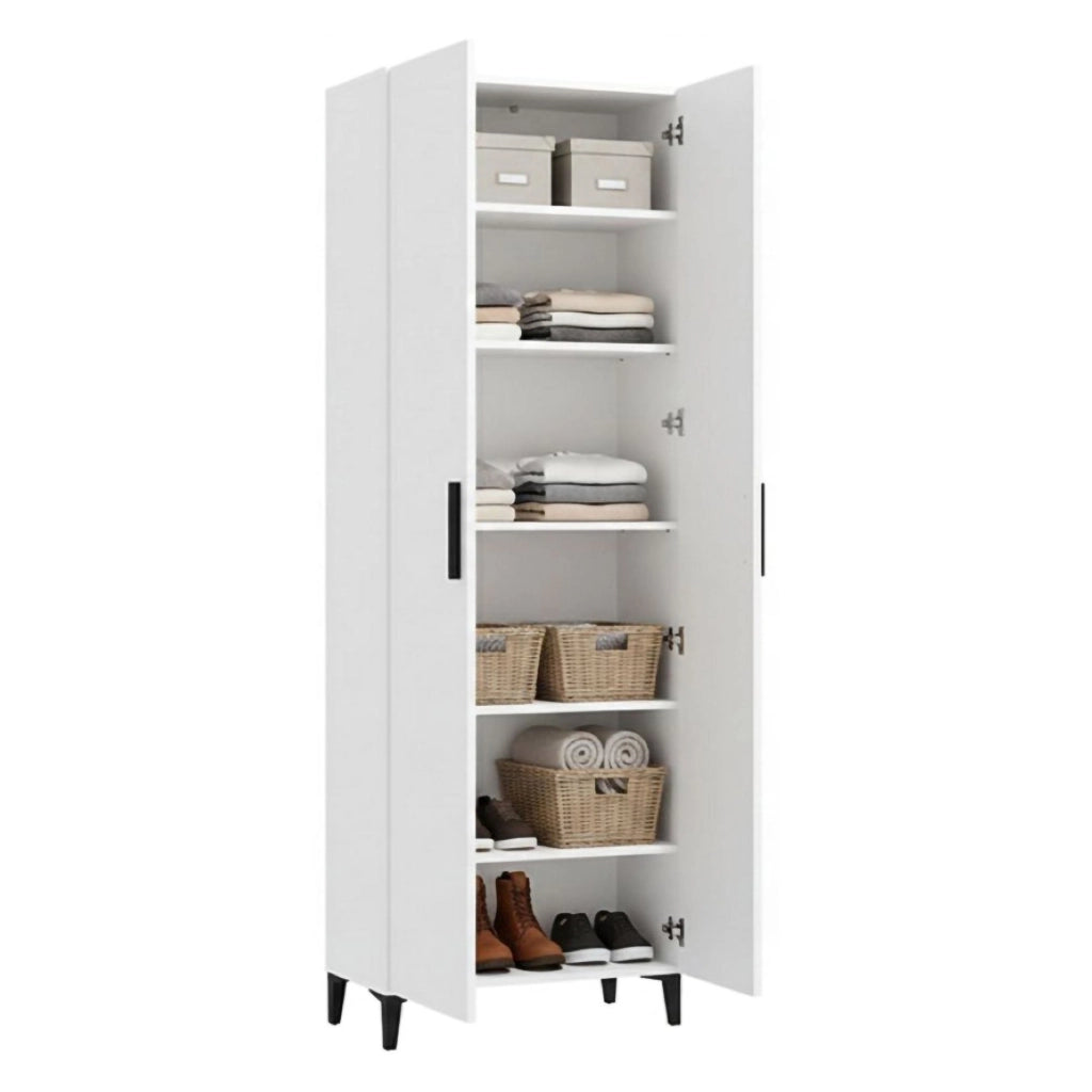 Mobile Portascarpe Ciminna, Scarpiera 5 Ripiani, 67.5x35x195h cm Bianco