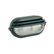 Plafoniera Ovale da Esterno Palpebra Lamelle Lampada Parete Illuminazione Sovil Colore: Nero, Dimensioni: Piccola - H 11,5 cm