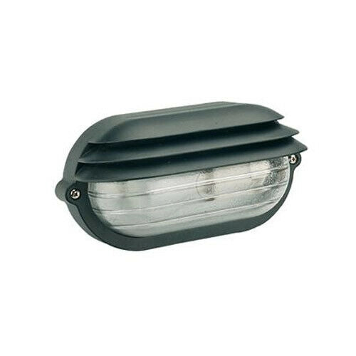 Plafoniera Ovale da Esterno Palpebra Lamelle Lampada Parete Illuminazione Sovil Colore: Nero, Dimensioni: Piccola - H 11,5 cm