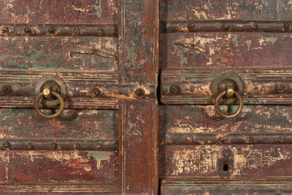Biscottini Porta portone in legno massello e ferro da interno o da esterno vecchia e antica medievale scorrevole