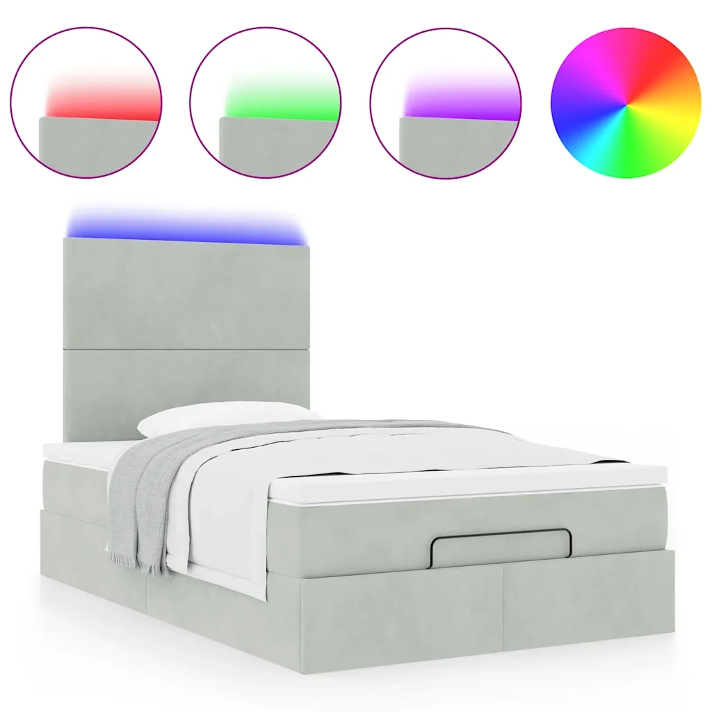 vidaXL Struttura Letto Pouf con Materassi 120x190 cm Velluto