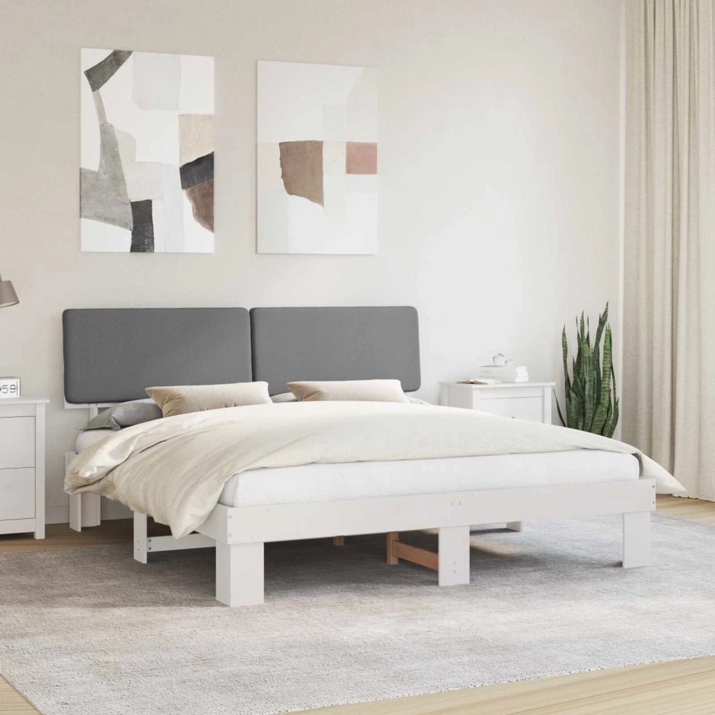 Letto con Testiera Rivestita Grigio chiaro 180 x 200 cm 3398083