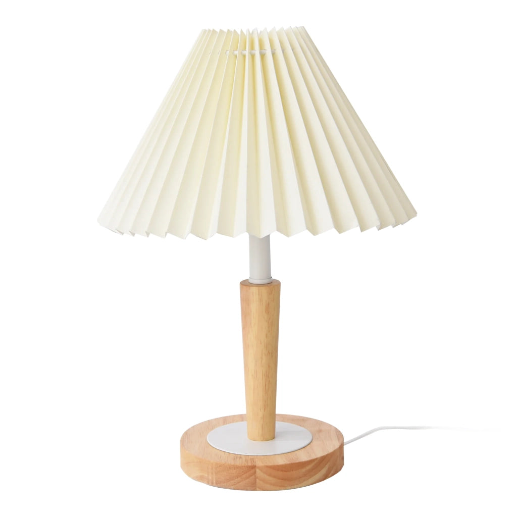Lampada da tavolo 35 cm bianco crema effetto legno 03_0007403