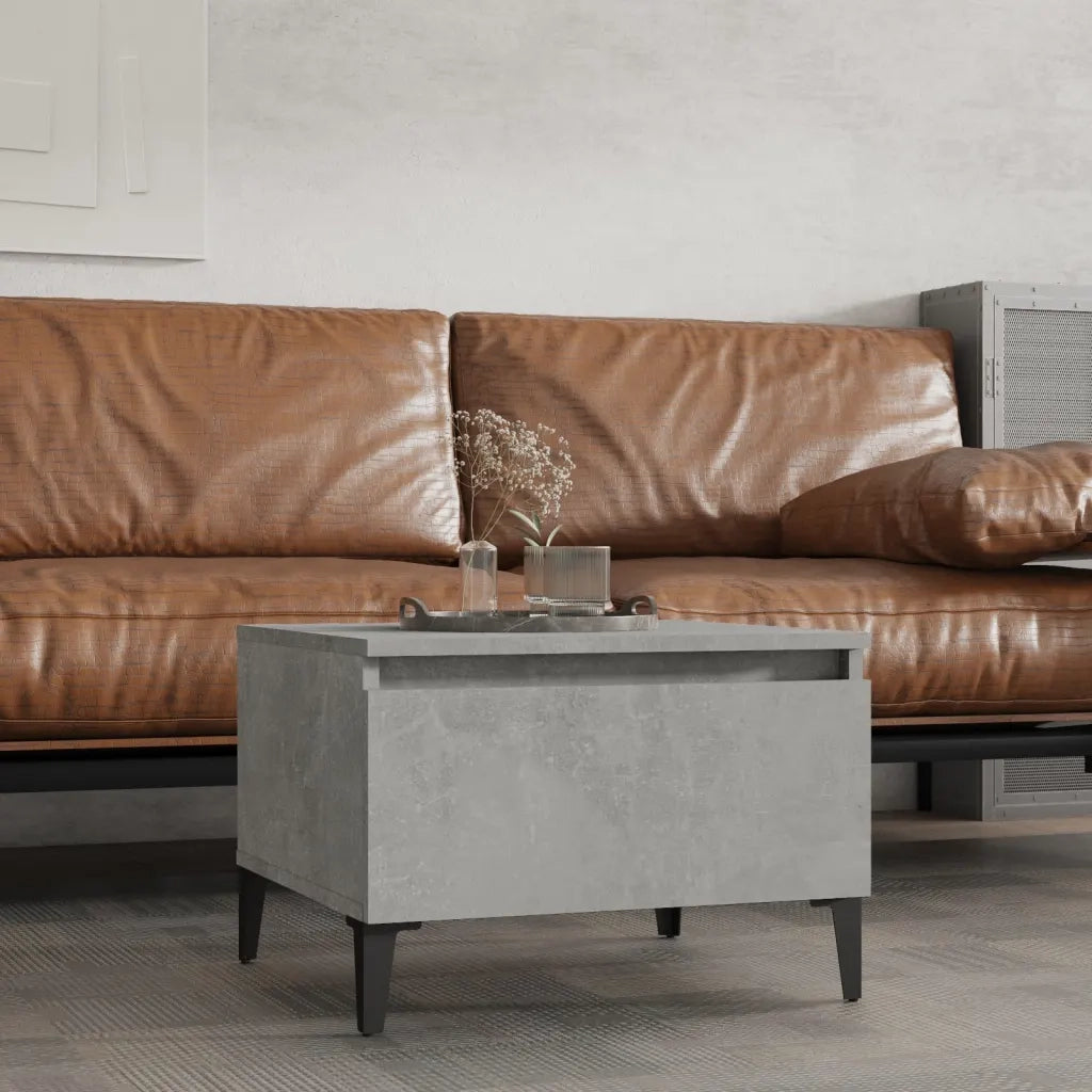 Tavolino | Tavolo laterale Grigio Cemento 50x46x35 cm in Legno Multistrato