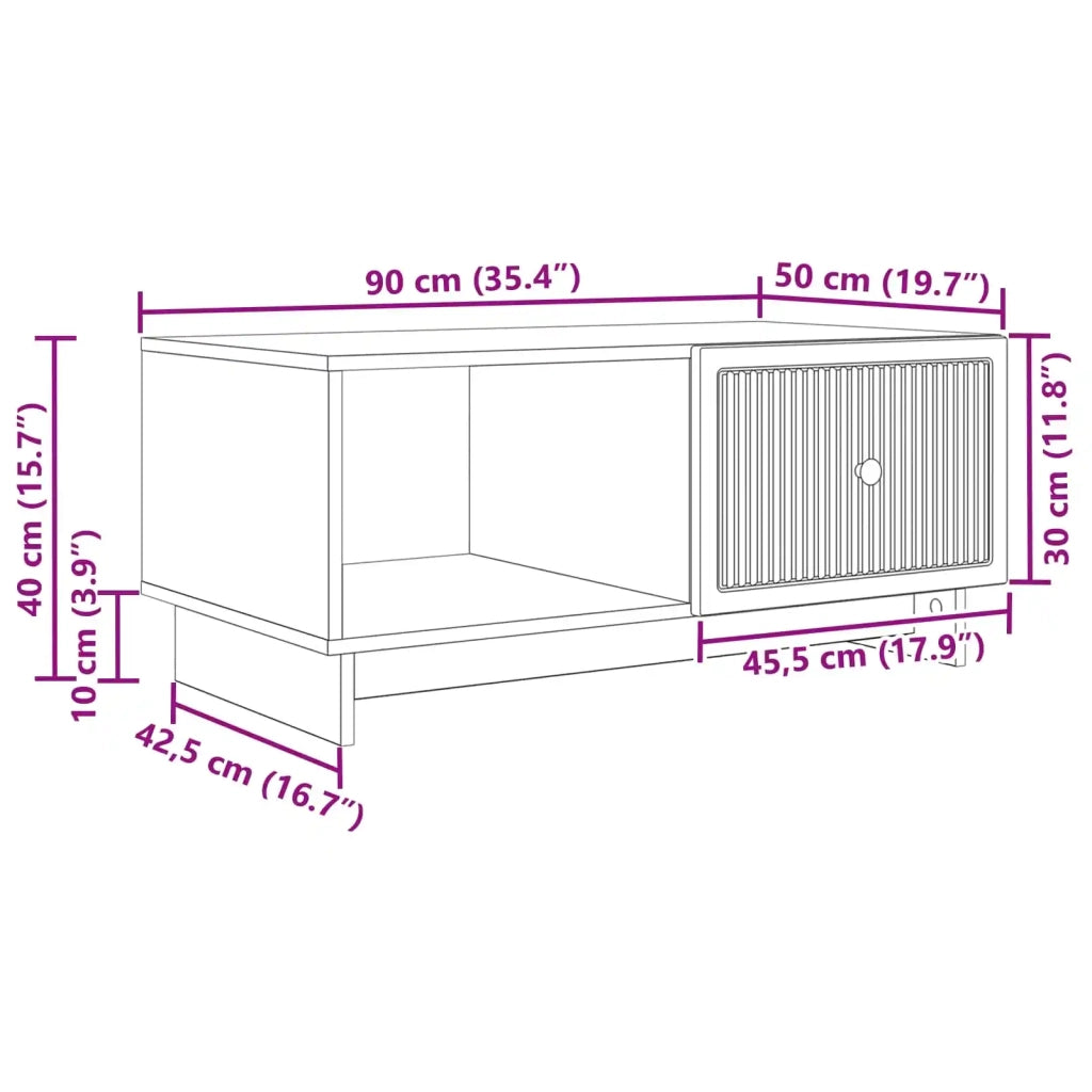 Tavolino da salotto Nero 90 x 50 x 40 cm Legno ingegnerizzato