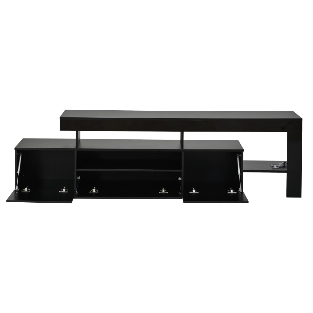 Mobile TV lucido, con illuminazione a LED, adatto a televisori da 85 pollici, 192 x 37 x 53 cm, nero
