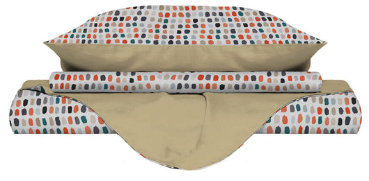 Copripiumino 1 Piazza e Mezzo Double Face con Federe Stampato Sketch