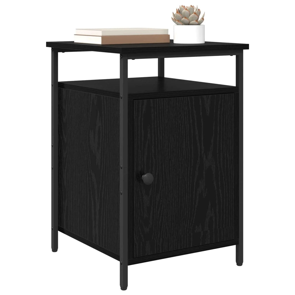 Armadio da Notte Rovere Nero 40 x 42 x 60cm Legno multistrato