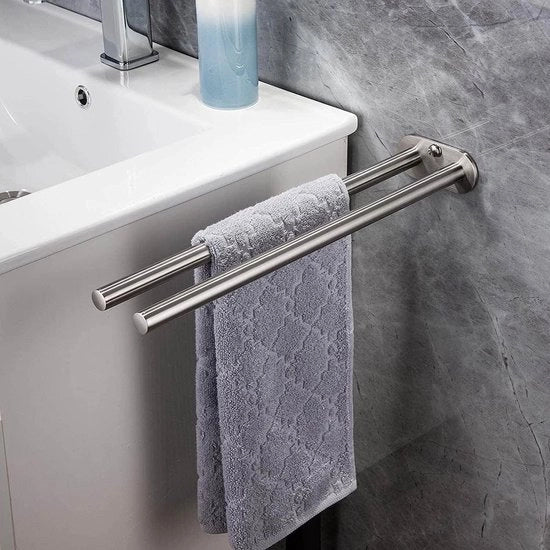 Asseccoletto a mano in acciaio inox 304 - 40x5x1.9 cm - Montaggio a parete - Adatto per doccia e lavabo