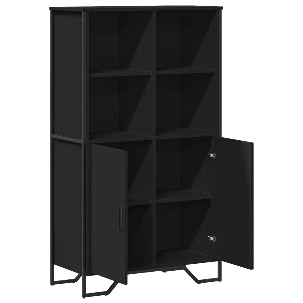 Credenza Nera 79,5x35,5x137,5 cm in Truciolato 3295307