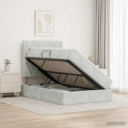 Letto con contenitore e materasso Grigio Chiaro 120 x 190 cm 3459615