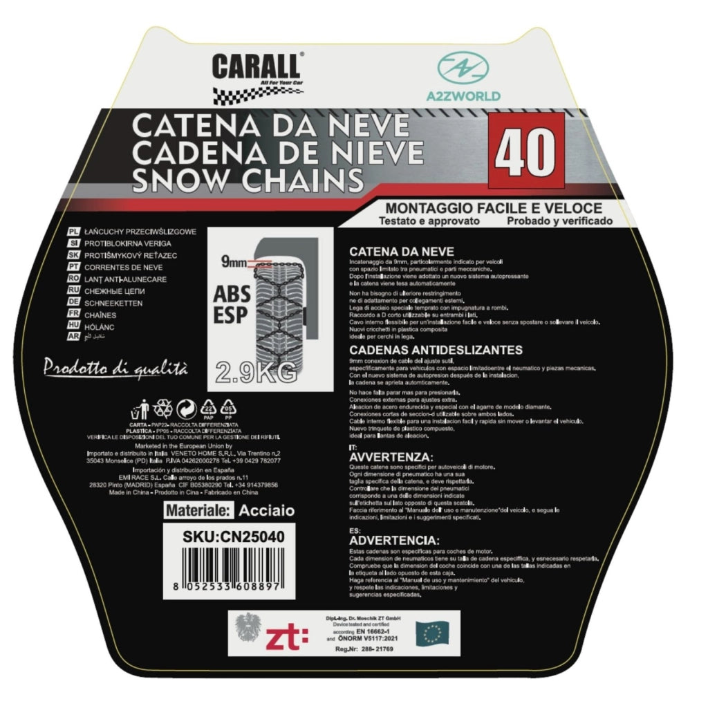 Catena Da Neve 9mm KNS40 Gruppo 40 Omologato ONORM V5117