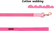 Cintura e cinghia per cani in pelle, rosa, cintura per cani duratura, cintura per cani per bambini o ragazzi, cinture per cani adattabili per cani piccoli, collo 25,4 - 40,6 cm