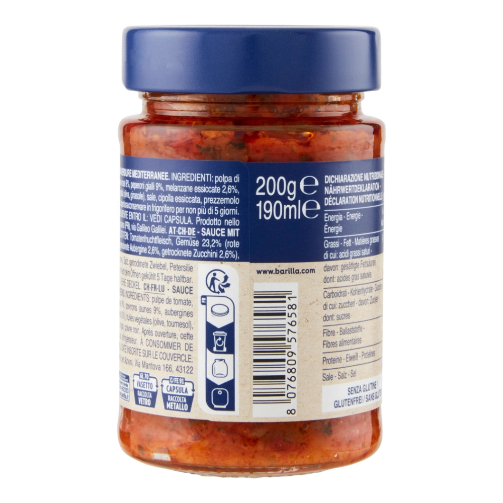 Barilla pesto rustico verdure mediterranee vasetto di vetro da 200 grammi