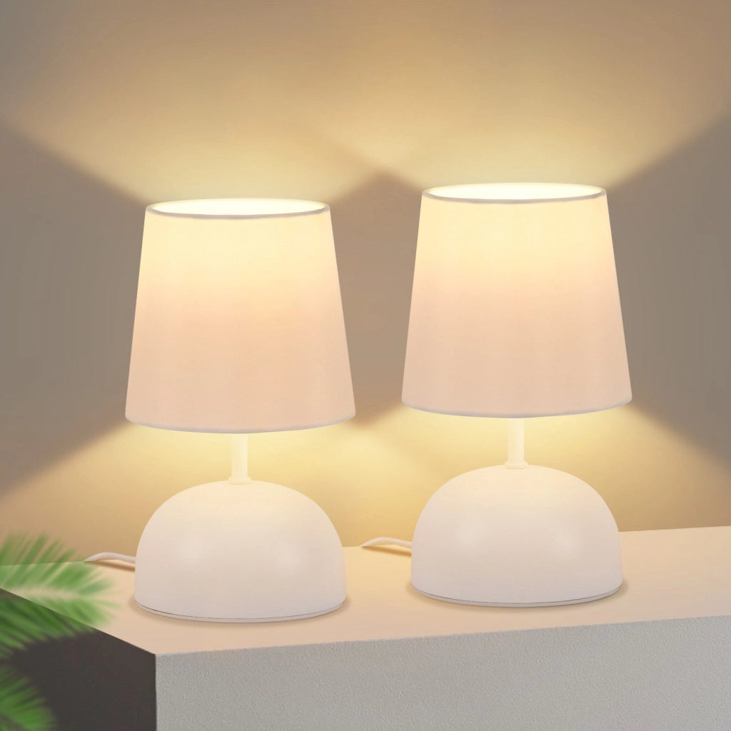 ZMH Lampada da tavolo E14 bianco lampada da comodino moderna 40W adatta per camere da letto e uffici