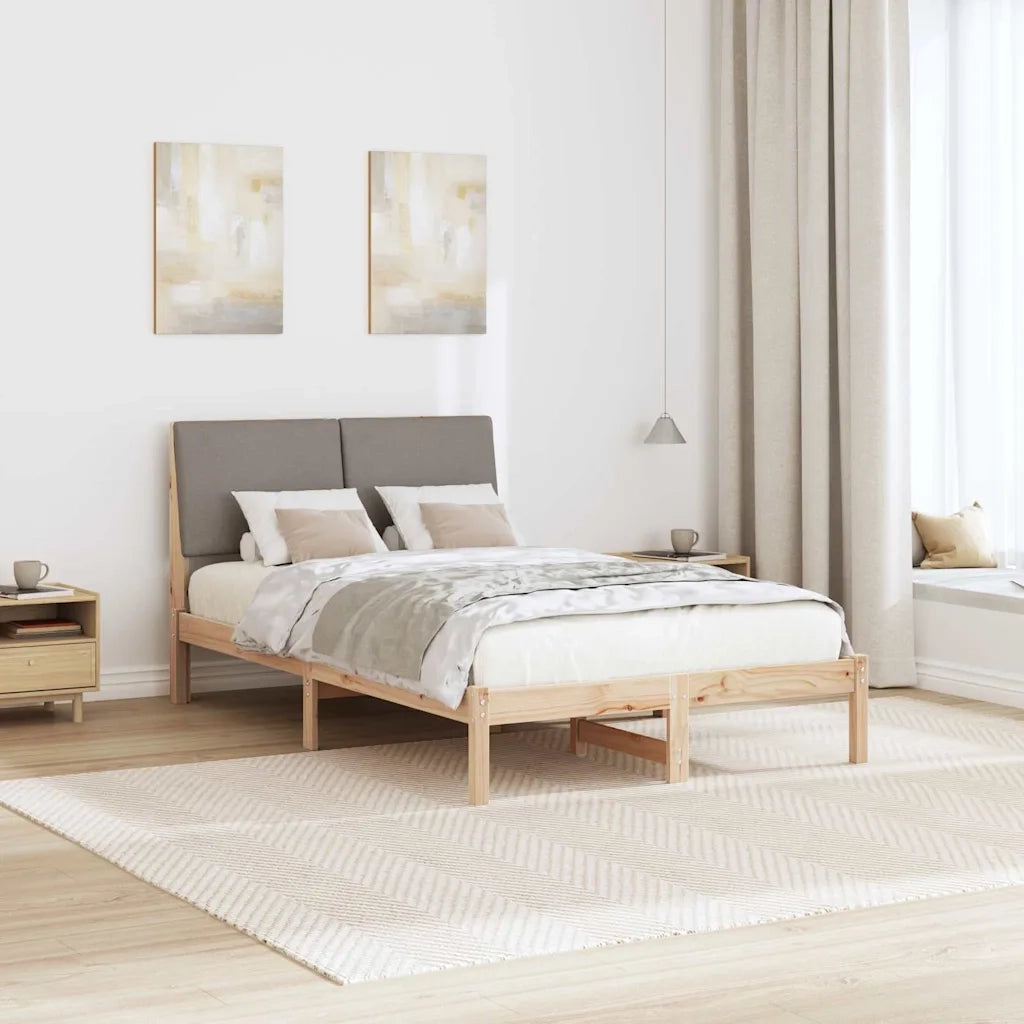 Struttura del Letto con testiera Marrone e taupe 135 x 190 cm
