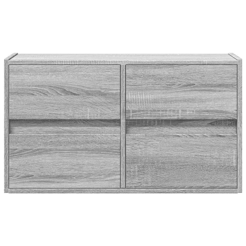 vidaXL Mobile TV a Parete con Luci LED Grigio Sonoma 80x31x45 cm