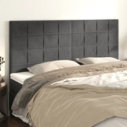 Testiera 4 pz Grigio Scuro 80x5x78/88 cm in Velluto