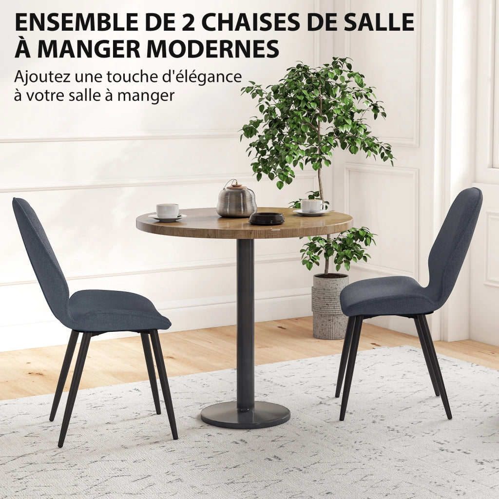 Sedia da Pranzo con Schienale Curvo e Gambe in Metallo ¨C Zephmum ¨C Grigio